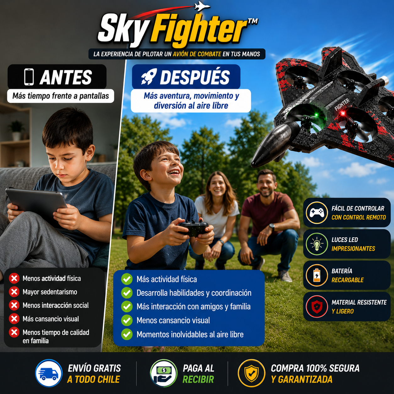 SkyFighter™ Controla el cielo con un solo movimiento.