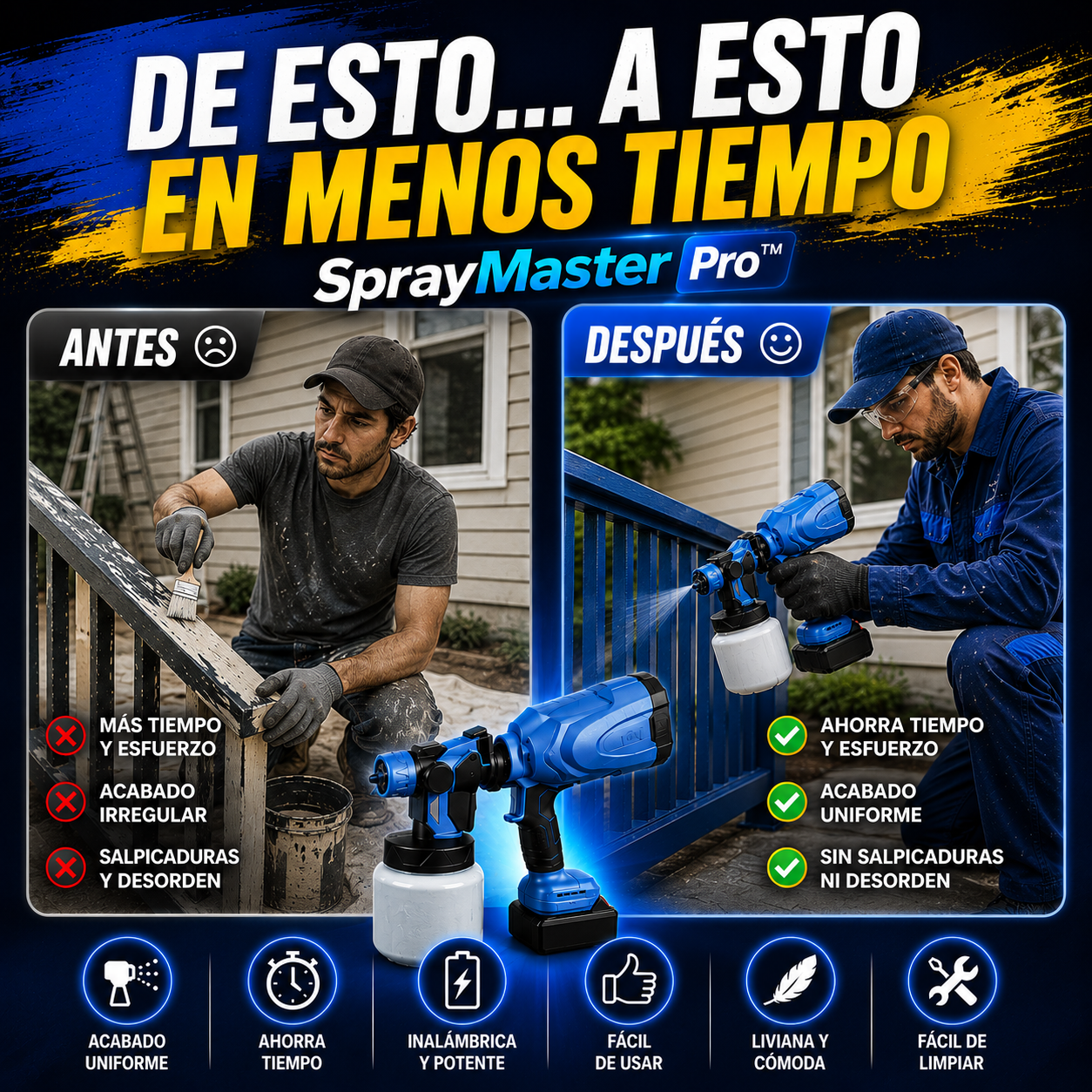 SprayMaster Pro™- Acabado profesional en menos tiempo