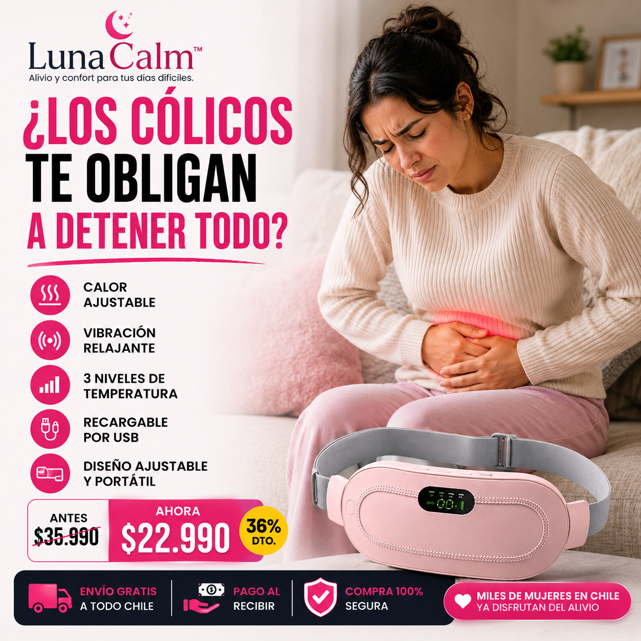 LunaCalm™ — Alivio y confort para tus días difíciles