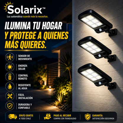 Solarix™-Pack de 3 Focos Led Para Exterior con Paneles solares.