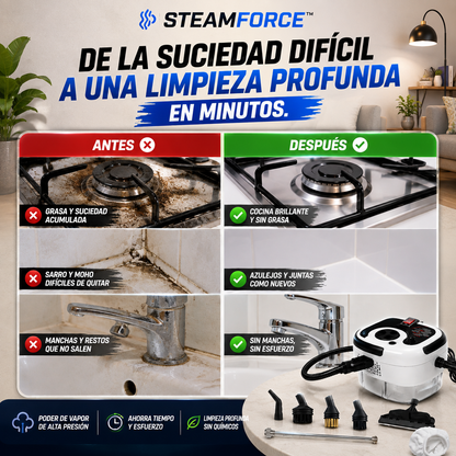 STEAMFORCE™- Limpieza profunda impulsada por vapor