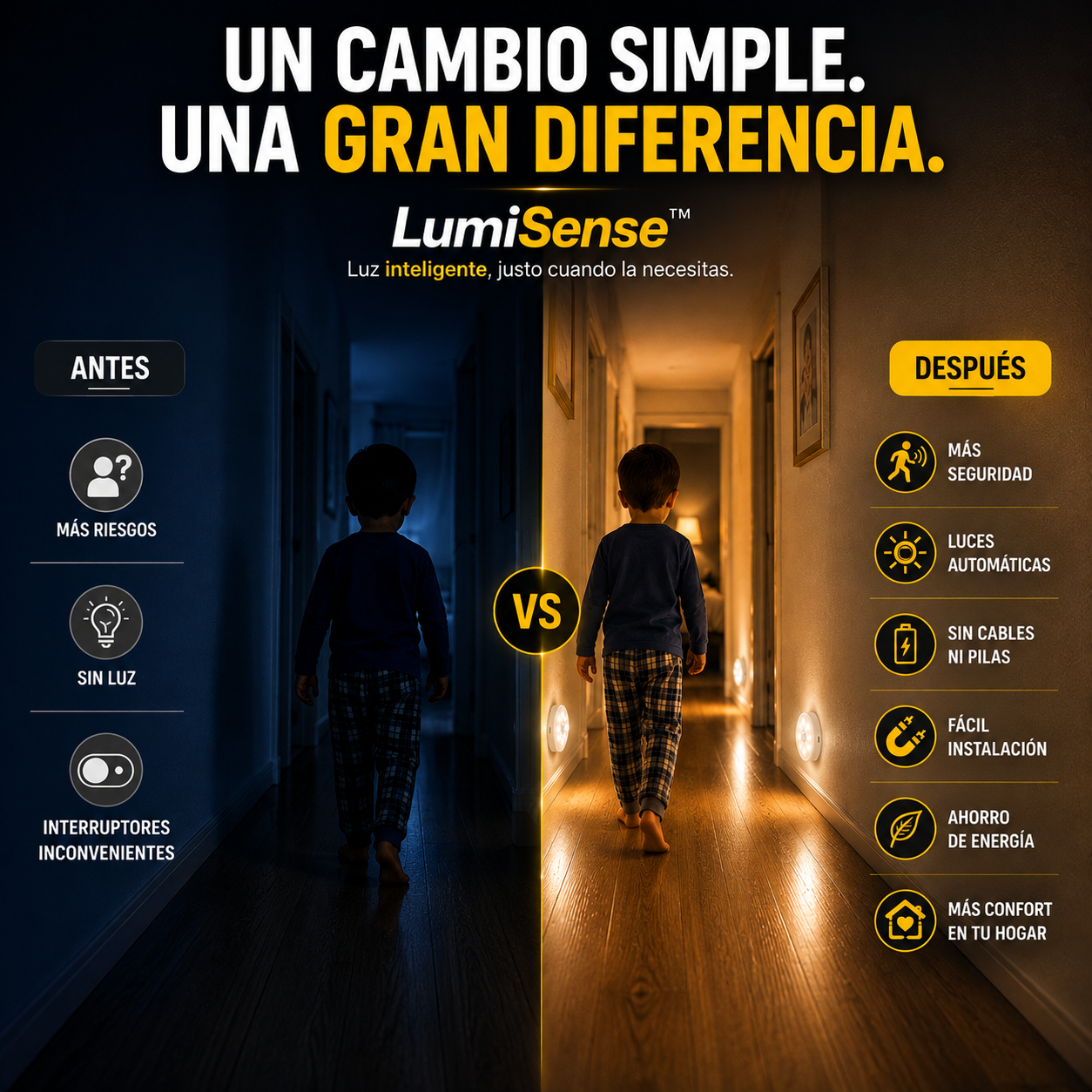 LumiSense™- Luz inteligente, justo cuando la necesitas.