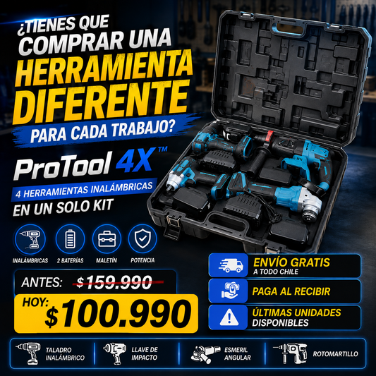 ProTool 4X™  -Kit de 4 Herramientas Inalámbricas